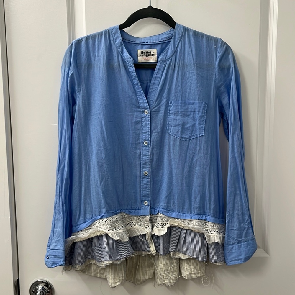 Anthropologie Holding Horses Cotton Button Down